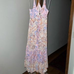 Free People Floral Maxi Dress - Pink, Blue, Cream